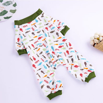 Haji Cotton Pet Four Legged Clothes Small fish M Size: M; Neck (cm): 28-32; Bust (cm): 38-44; Back length (cm): 26-30; Recommended pet weight (kg): 4.5 - 7.0