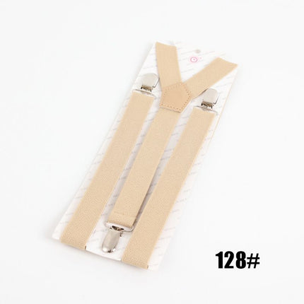 Clockwise 3 Clip Suspenders Unisex Adjustable Polyester Khaki Size: one size(adjustable); Product type: suspenders; Size reference: width: 2.5cm - 3.5cm; length: 90cm - 120cm (stretchable)