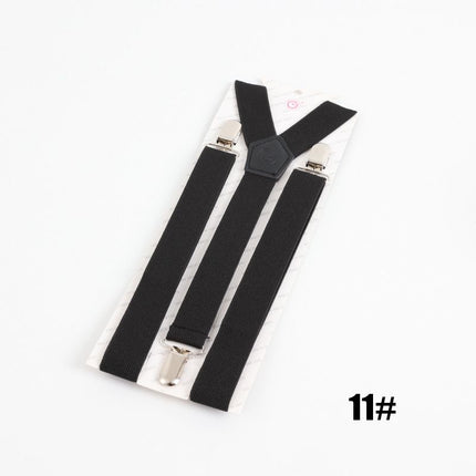 Clockwise 3 Clip Suspenders Unisex Adjustable Polyester Black Size: one size(adjustable); Product type: suspenders; Size reference: width: 2.5cm - 3.5cm; length: 90cm - 120cm (stretchable)