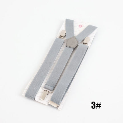 Clockwise 3 Clip Suspenders Unisex Adjustable Polyester Light gray Size: one size(adjustable); Product type: suspenders; Size reference: width: 2.5cm - 3.5cm; length: 90cm - 120cm (stretchable)