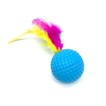 Cat Toy Ball Plastic Sound Golf Badminton Color mixing 3.5*12cm