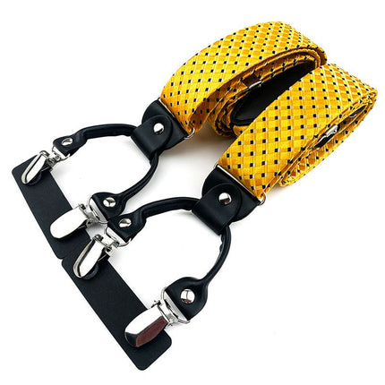 Qimulan Men's Y-Style 6 Clip Adjustable Polyester... BD-A05 Size: one size(adjustable); Product type: suspenders; Size reference: width: 2.5cm - 3.5cm; length: 90cm - 120cm (stretchable)