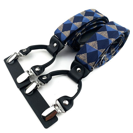 Qimulan Men's Y-Style 6 Clip Adjustable Polyester... BD-A05 Size: one size(adjustable); Product type: suspenders; Size reference: width: 2.5cm - 3.5cm; length: 90cm - 120cm (stretchable)