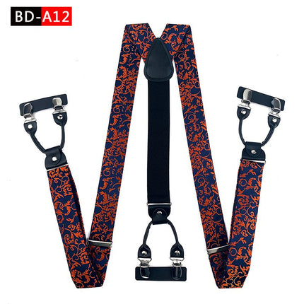 Qimulan Men's Y-Style 6 Clip Adjustable Polyester... BD-A12 Size: one size(adjustable); Product type: suspenders; Size reference: width: 2.5cm - 3.5cm; length: 90cm - 120cm (stretchable)
