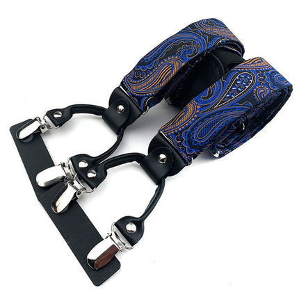 Qimulan Men's Y-Style 6 Clip Adjustable Polyester... BD-A23 Size: one size(adjustable); Product type: suspenders; Size reference: width: 2.5cm - 3.5cm; length: 90cm - 120cm (stretchable)
