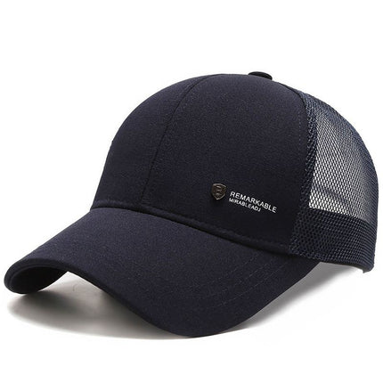 Snoya Men Breathable Mesh Baseball Cap Sun Protection Blue Adjustable