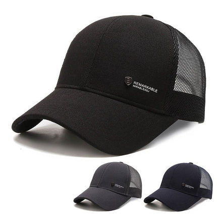 Snoya Men Breathable Mesh Baseball Cap Sun Protection Black Adjustable