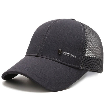 Snoya Men Breathable Mesh Baseball Cap Sun Protection Gray Adjustable