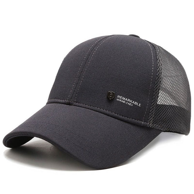 Snoya Men Breathable Mesh Baseball Cap Sun Protection Gray Adjustable