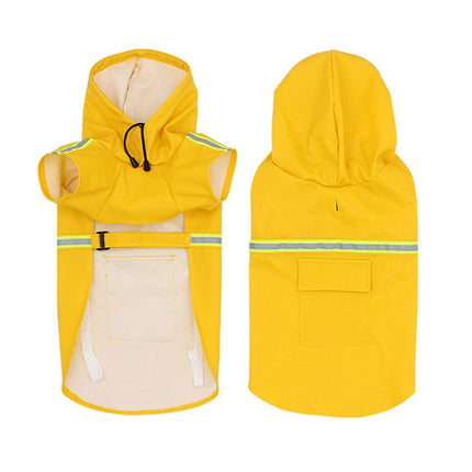 Belu Waterproof Reflective Dog Raincoat Hooded PU Yellow 3XL (14.00 kg-24.00 kg