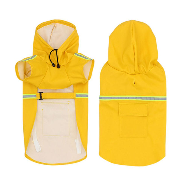 Belu Waterproof Reflective Dog Raincoat Hooded PU Yellow 3XL (14.00 kg-24.00 kg