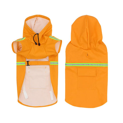 Belu Waterproof Reflective Dog Raincoat Hooded PU Orange 3XL (14.00 kg-24.00 kg