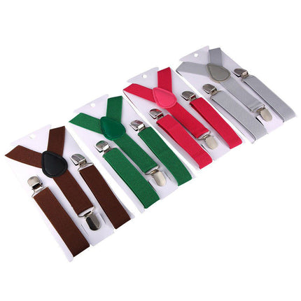 Children Y Strap 3 Clips Adjustable Polyester Beige Size: one size(adjustable); Product type: suspenders; Size reference: width: 2.5cm - 3.5cm; length: 90cm - 120cm (stretchable)