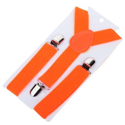 Children Y Strap 3 Clips Adjustable Polyester Orange Size: one size(adjustable); Product type: suspenders; Size reference: width: 2.5cm - 3.5cm; length: 90cm - 120cm (stretchable)