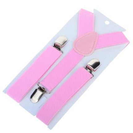 Children Y Strap 3 Clips Adjustable Polyester Pink Size: one size(adjustable); Product type: suspenders; Size reference: width: 2.5cm - 3.5cm; length: 90cm - 120cm (stretchable)
