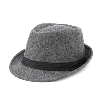 Men Woolen Topper Hat Hat Xiangfang Warm Winter Light gray All yards