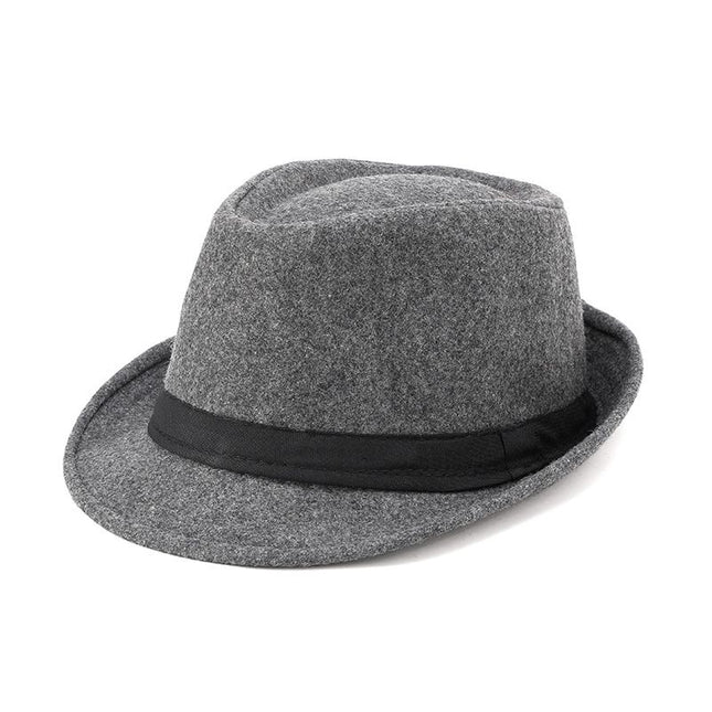 Men Woolen Topper Hat Hat Xiangfang Warm Winter Light gray All yards
