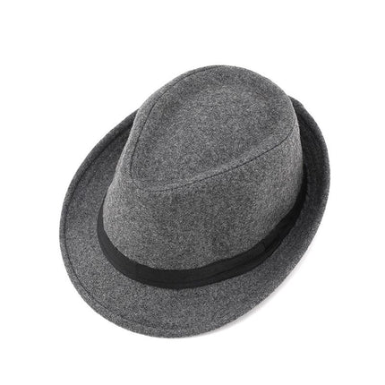 Men Woolen Topper Hat Hat Xiangfang Warm Winter Light gray All yards