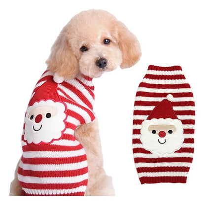 Dog Sweater Acrylic Knit Christmas Red and white Santa Claus M Size: M; Neck (cm): 28-32; Bust (cm): 38-44; Back length (cm): 26-30; Recommended pet weight (kg): 4.5 - 7.0