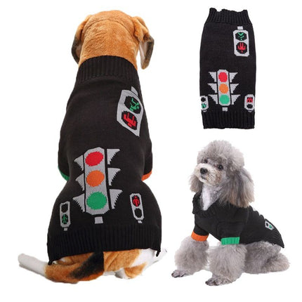 Dog Sweater Acrylic Knit Christmas Traffic light L Size: L; Neck (cm): 32-38; Bust (cm): 44-50; Back length (cm): 31-35; Recommended pet weight (kg): 7.0 - 10.0