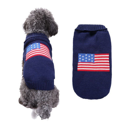 Dog Sweater Acrylic Knit Christmas Chao Brand Flag XL Size: XL; Neck (cm): 38-44; Bust (cm): 50-58; Back length (cm): 36-40; Recommended pet weight (kg): 10.0 - 15.0