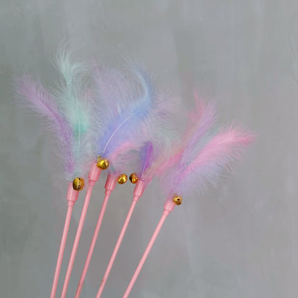 Cat Feather Toy PVC 50cm Macaron Turkey 50cm (including colorful feathers)