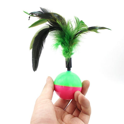 Pet Toy Tumbler Feather Plastic Meng Qigong Tumbler feather: color random