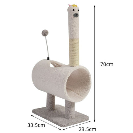 Cat Climbing Frame Animal Design Alpaca Hemp Pad...