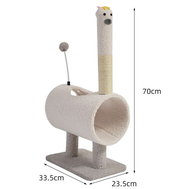 Cat Climbing Frame Animal Design Alpaca Hemp Pad...