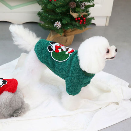 Dogbaby Dog Clothes Fleece Small Breed Christmas Tree 21 Santa Gift Sweater-Green L Size: L; Neck (cm): 32-38; Bust (cm): 44-50; Back length (cm): 31-35; Recommended pet weight (kg): 7.0 - 10.0