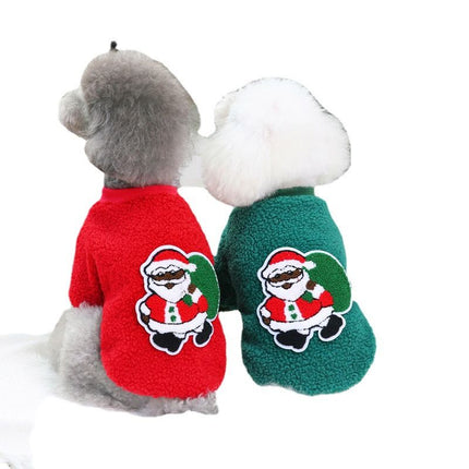 Dogbaby Dog Clothes Fleece Small Breed Christmas Tree 21 Christmas Fawn Legs Velvet-Red Size: S; Neck (cm): 24-28; Bust (cm): 32-38; Back length (cm): 22-25; Recommended pet weight (kg): 2.5 - 4.5