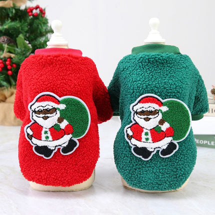 Dogbaby Dog Clothes Fleece Small Breed Christmas Tree 21 Christmas Fawn Legs Velvet-Red M Size: M; Neck (cm): 28-32; Bust (cm): 38-44; Back length (cm): 26-30; Recommended pet weight (kg): 4.5 - 7.0