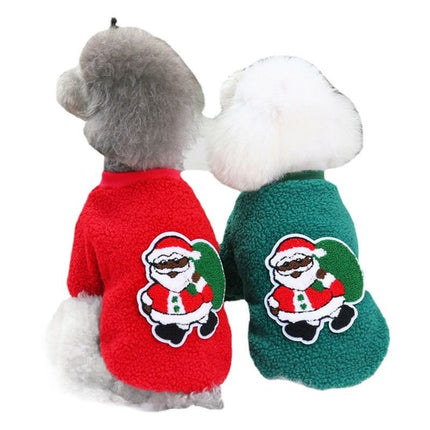 Dogbaby Dog Clothes Fleece Small Breed Christmas Tree 21 Christmas Fawn Legs Velvet-Green Size: L; Neck (cm): 32-38; Bust (cm): 44-50; Back length (cm): 31-35; Recommended pet weight (kg): 7.0 - 10.0