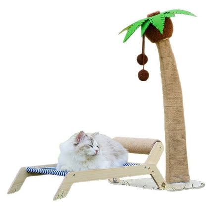 Lailey Cat Coconut Tree Climbing Frame Sisal Post Coconut Tree Tent Nest-Fruit Green