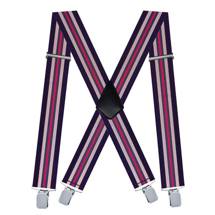 Jill Cool 5cm Men Elastic Polyester Suspenders 4 Clips 5.0 Four Clip-Black Rice Green Stripe Size: one size(adjustable); Product type: suspenders; Size reference: width: 2.5cm - 3.5cm; length: 90cm - 120cm (stretchable)