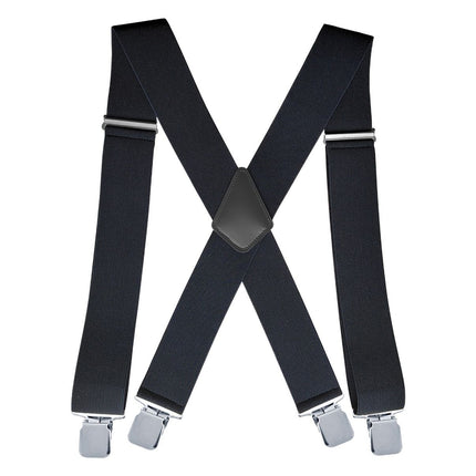 Jill Cool 5cm Men Elastic Polyester Suspenders 4 Clips 5.0 four clip-black and white dot Size: one size(adjustable); Product type: suspenders; Size reference: width: 2.5cm - 3.5cm; length: 90cm - 120cm (stretchable)