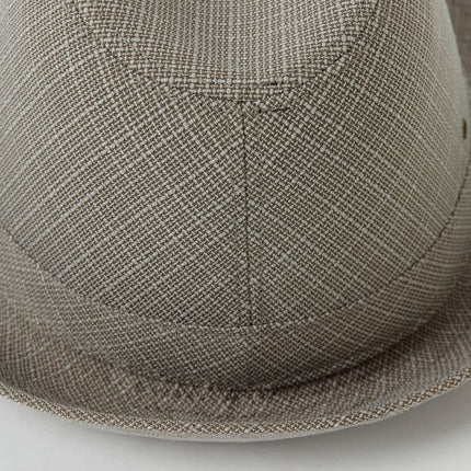 Men's Linen Top Hat Summer Dome Curled Brim Hong Kong and Macao Ma Light Grey 58#