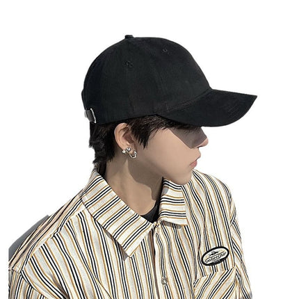 Men Summer Baseball Cap Cotton Adjustable 65cm colo camel Large size (60-65cm) adjustable