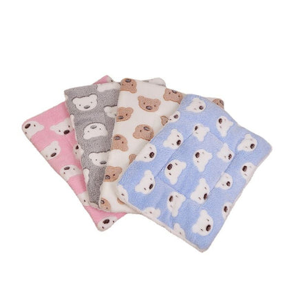 Pet Mat Thick Warm Cat Dog Blanket White Bear Rose Red Dog paw Pet mat 30x40cm