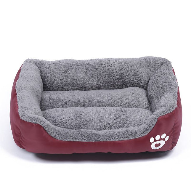 Pet Bed Semi Enclosed Pp Cotton Warm Burgundy S：43*32*10