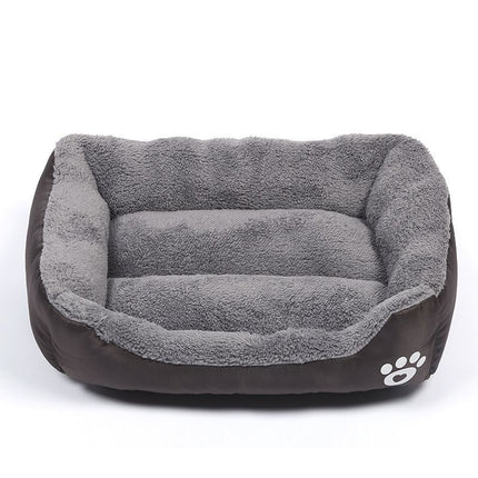Pet Bed Semi Enclosed Pp Cotton Warm Coffee M：54*42*11