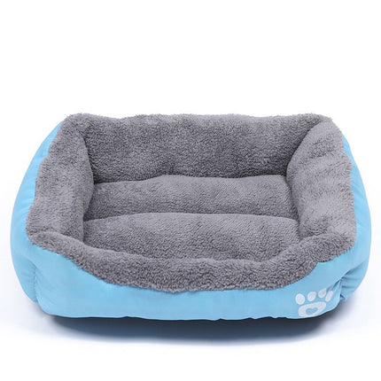 Pet Bed Semi Enclosed Pp Cotton Warm Blue M：54*42*11