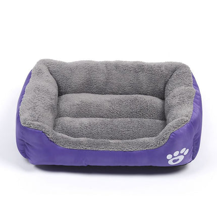 Pet Bed Semi Enclosed Pp Cotton Warm Purple M: 54*42*11