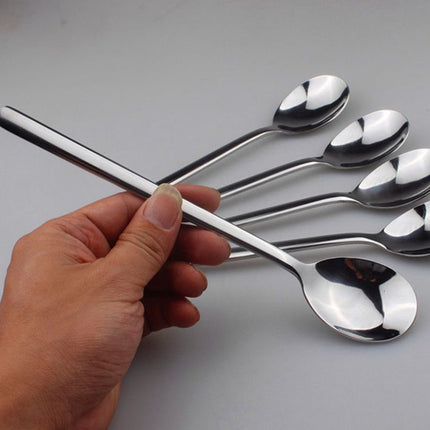 Stainless Steel Korean Rice Spoon Long Handle Korean style flat chopsticks [23cm]