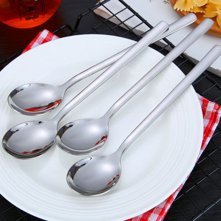 Stainless Steel Korean Rice Spoon Long Handle Korean style flat chopsticks [23cm]