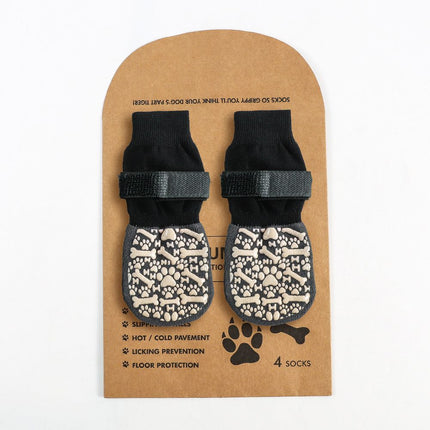 Dog Shoes Non Slip Indoor Outdoor Cotton White bone pattern [premium storage bag] Xl super large 8.6*20cm [recommended 20-30kg] [pack of four]
