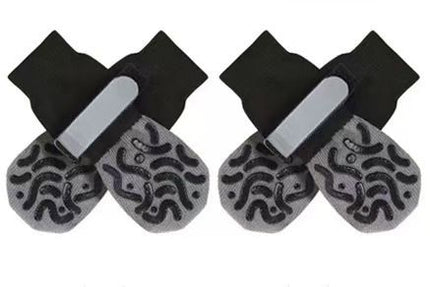 Dog Shoes Non Slip Indoor Outdoor Cotton Black caterpillar - double-sided adhesive dot [opp bag packaging] Xl super large 8.6*20cm [recommended 20-30kg] [pack of four]