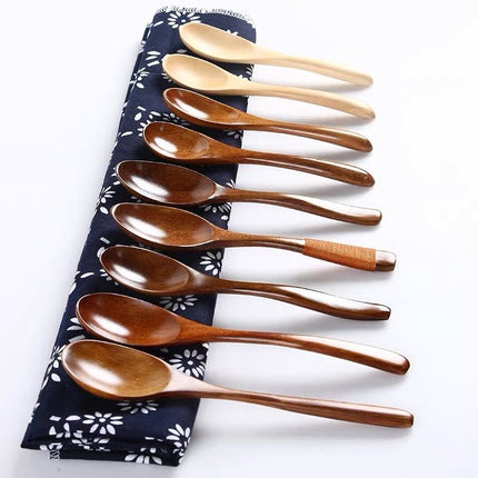Wooden Spoon Create Credit Long Handle [solid wood] large round spoon 17cm*4cm