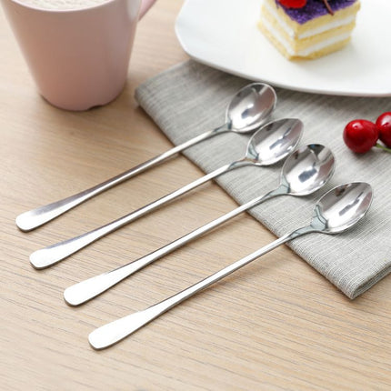 Zimoo Stainless Steel Spoon Long Handle Office Kitchen Round spoon