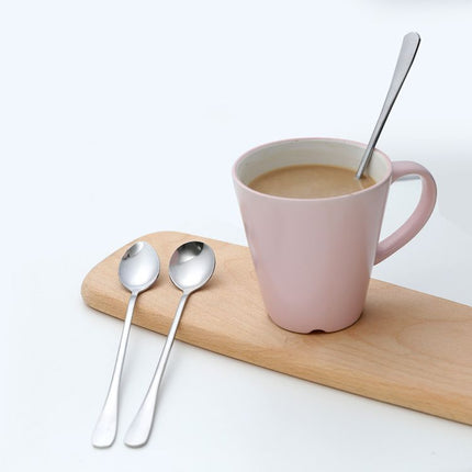 Zimoo Stainless Steel Spoon Long Handle Office Kitchen Round spoon